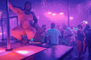 A go-go dancer performing on stage