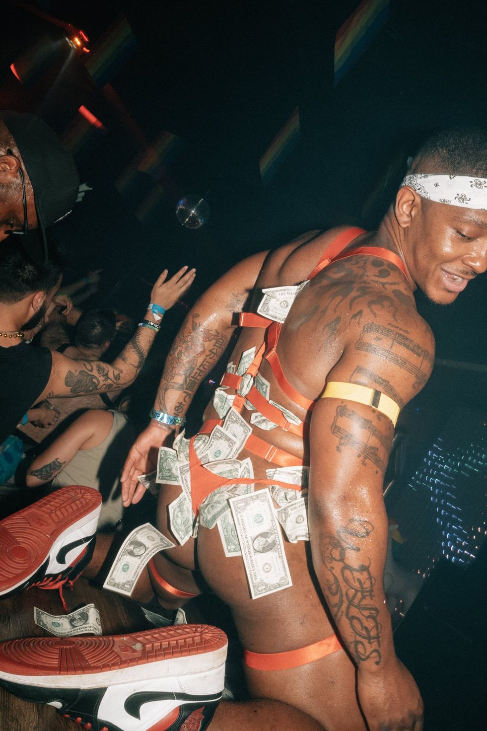 A go-go dancer performing on stage